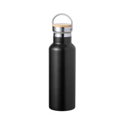 Bidon Thermique Personnalisé Luxe Naxel pas cher Matières : bambou Couleurs : noir