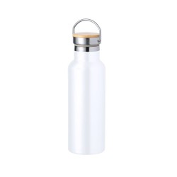Bidon Thermique Personnalisé Luxe Naxel pas cher Matières : bambou Couleurs : bleu marine personnalisable avec votre logo