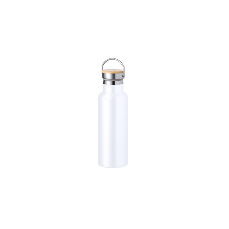 Bidon Thermique Personnalisé Luxe Naxel pas cher Matières : bambou Couleurs : bleu marine personnalisable avec votre logo
