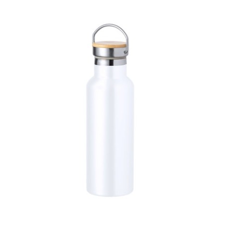 Bidon Thermique Personnalisé Luxe Naxel pas cher Matières : bambou Couleurs : bleu marine personnalisable avec votre logo