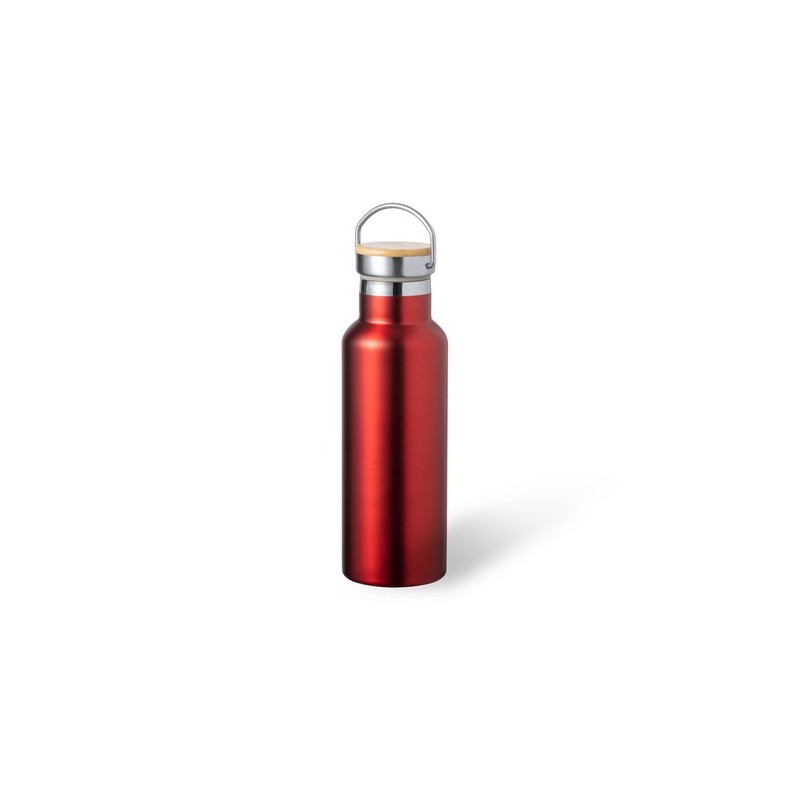 Bidon Thermique Personnalisé Luxe Naxel pas cher Matières : bambou Couleurs : bleu marine cadeau client original