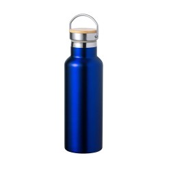 Bidon Thermique Personnalisé Luxe Naxel pas cher Matières : bambou Couleurs : bleu marine cadeau entreprise pas cher