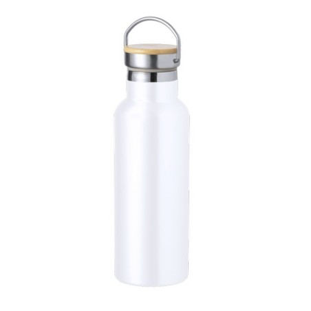 Bidon Thermique Personnalisé Luxe Naxel pas cher Matières : bambou Couleurs : bleu marine goodies personnalisé en stock