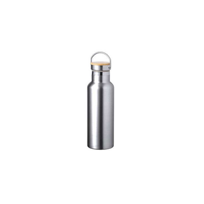 Bidon Thermique Personnalisé Luxe Naxel pas cher Matières : bambou Couleurs : rouge objet promo petit budget