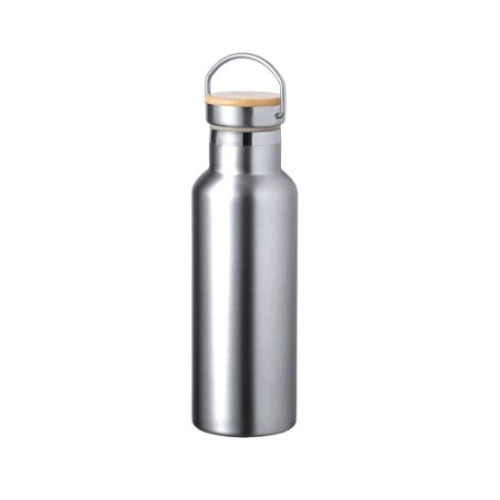Bidon Thermique Personnalisé Luxe Naxel pas cher Matières : bambou Couleurs : rouge objet promo petit budget