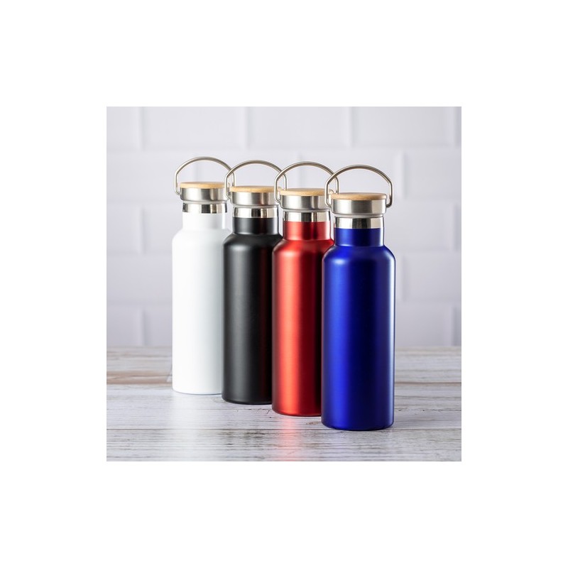 Bidon Thermique Personnalisé Luxe Naxel pas cher Matières : bambou Couleurs : blanc livraison express 24h 48h