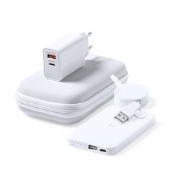 Set de Power Bank Éco-responsable Personnalisé - Accessoire High Tech Cody Couleurs : blanc 2