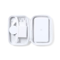 Set de Power Bank Éco-responsable Personnalisé - Accessoire High Tech Cody Couleurs : blanc cadeau entreprise pas cher