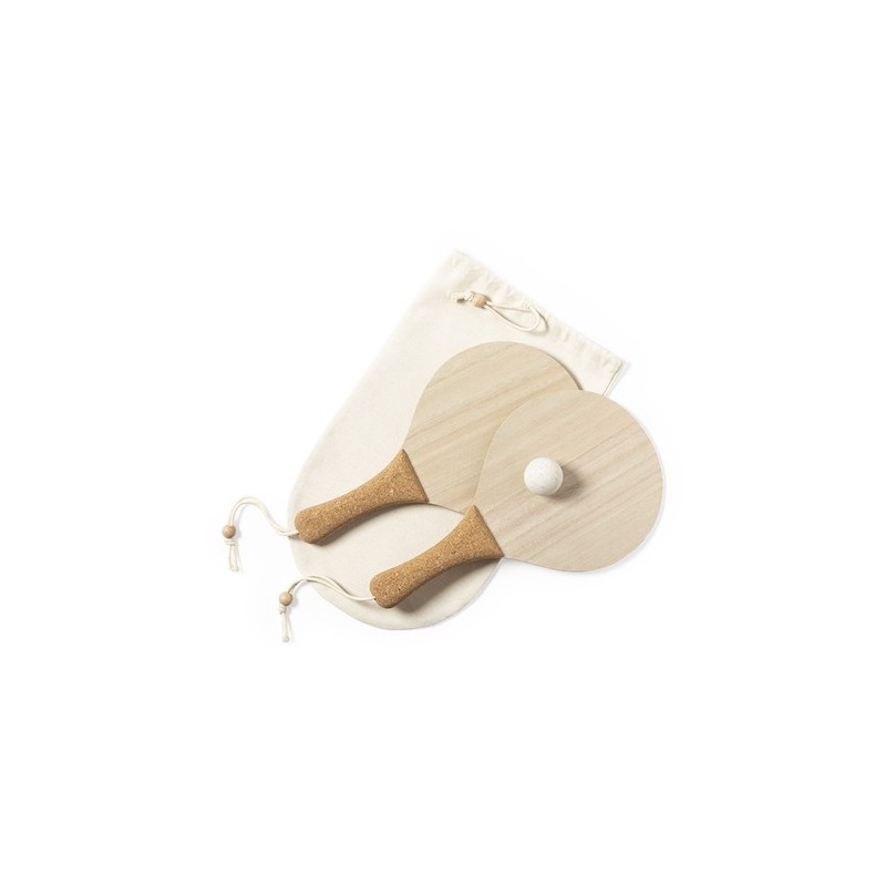 Raquette de Plage Personnalisée Éco-responsable Bubbak | Cadeau d'Entreprise Matières : bois cadeau entreprise pas cher