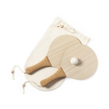 Raquette de Plage Personnalisée Éco-responsable Bubbak | Cadeau d'Entreprise Matières : bois cadeau entreprise pas cher