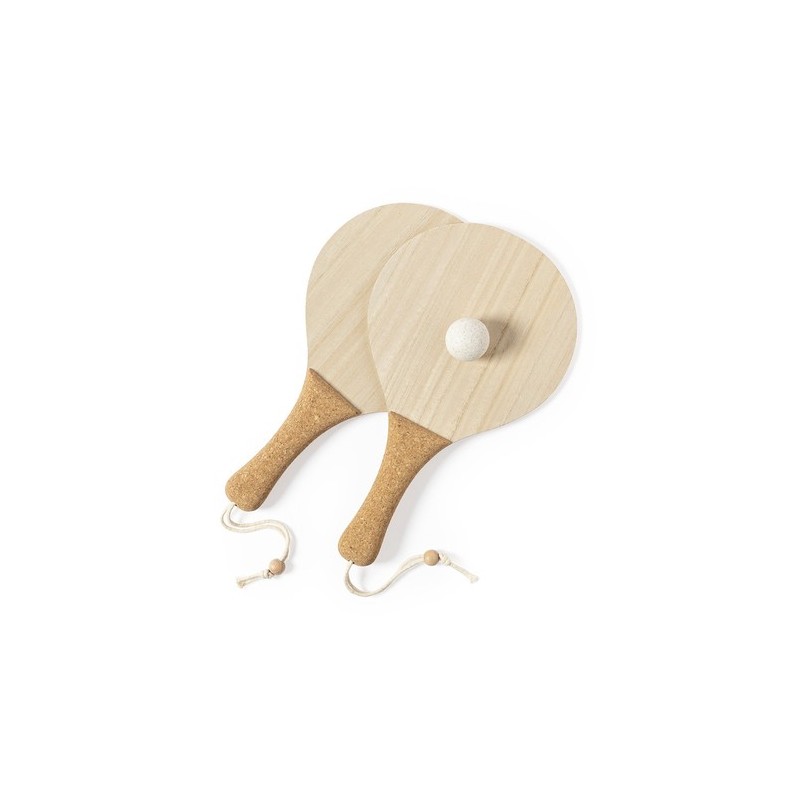 Raquette de Plage Personnalisée Éco-responsable Bubbak | Cadeau d'Entreprise Matières : bois impression haute définition