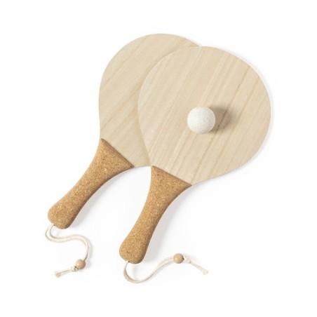 Raquette de Plage Personnalisée Éco-responsable Bubbak | Cadeau d'Entreprise Matières : bois impression haute définition