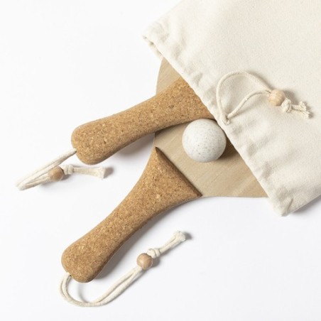 Raquette de Plage Personnalisée Éco-responsable Bubbak | Cadeau d'Entreprise Matières : bois livraison express 24h 48h
