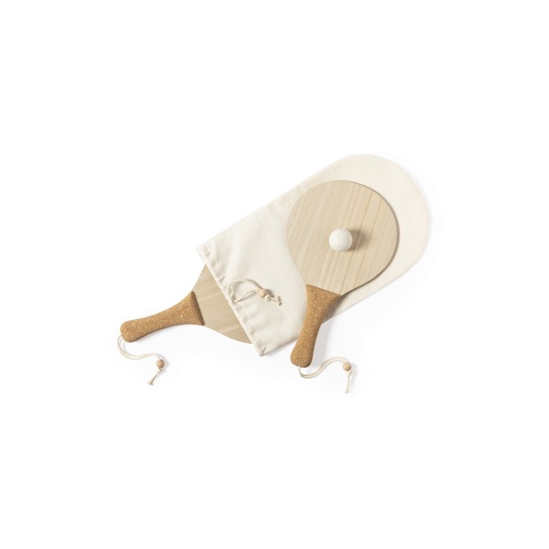 Raquette de Plage Personnalisée Éco-responsable Bubbak | Cadeau d'Entreprise Matières : bois cadeau collaborateur premium