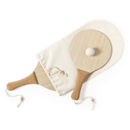 Raquette de Plage Personnalisée Éco-responsable Bubbak | Cadeau d'Entreprise Matières : bois cadeau collaborateur premium