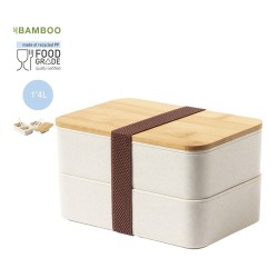 Boîte à déjeuner personnalisée Gamelle Bawar pas cher Matières : bambou Couleurs : naturel 2