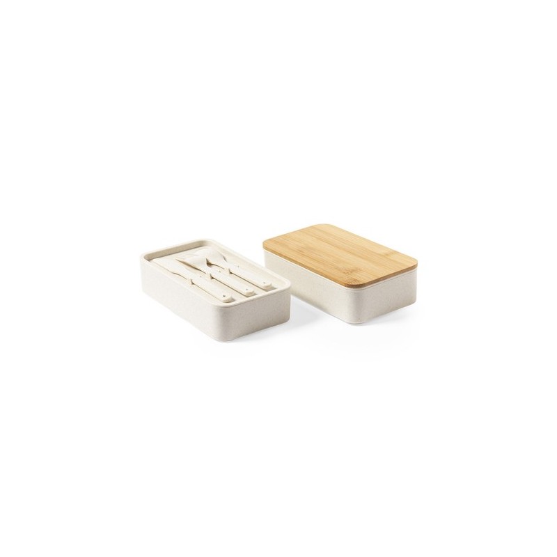 Boîte à déjeuner personnalisée Gamelle Bawar pas cher Matières : bambou Couleurs : naturel cadeau collaborateur premium