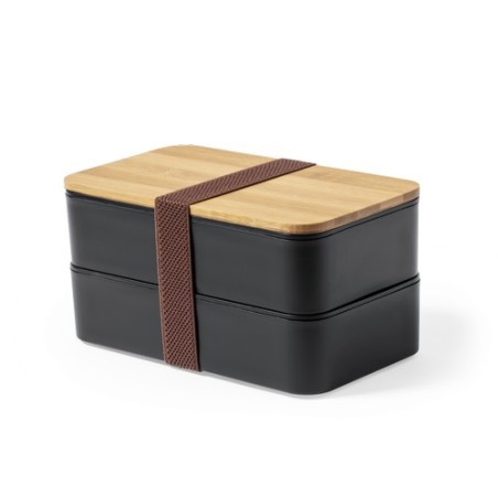 Boîte à déjeuner personnalisée Gamelle Bawar pas cher Matières : bambou Couleurs : noir cadeau client original