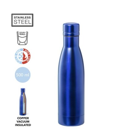 Bidon Isotherme Thermique Personnalisé Kungel pas cher Matières : acier inoxydable Couleurs : noir accessoire événementiel uniqu