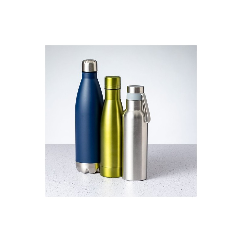 Bidon Isotherme Thermique Personnalisé Kungel pas cher Matières : acier inoxydable Couleurs : noir objet promo petit budget