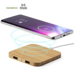Chargeur Éco-Responsable Pratique Personnalisé Pas Cher Dumiax Matières : bambou Couleurs : naturel 2