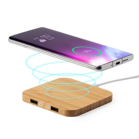 Chargeur Éco-Responsable Pratique Personnalisé Pas Cher Dumiax Matières : bambou Couleurs : naturel cadeau entreprise pas cher