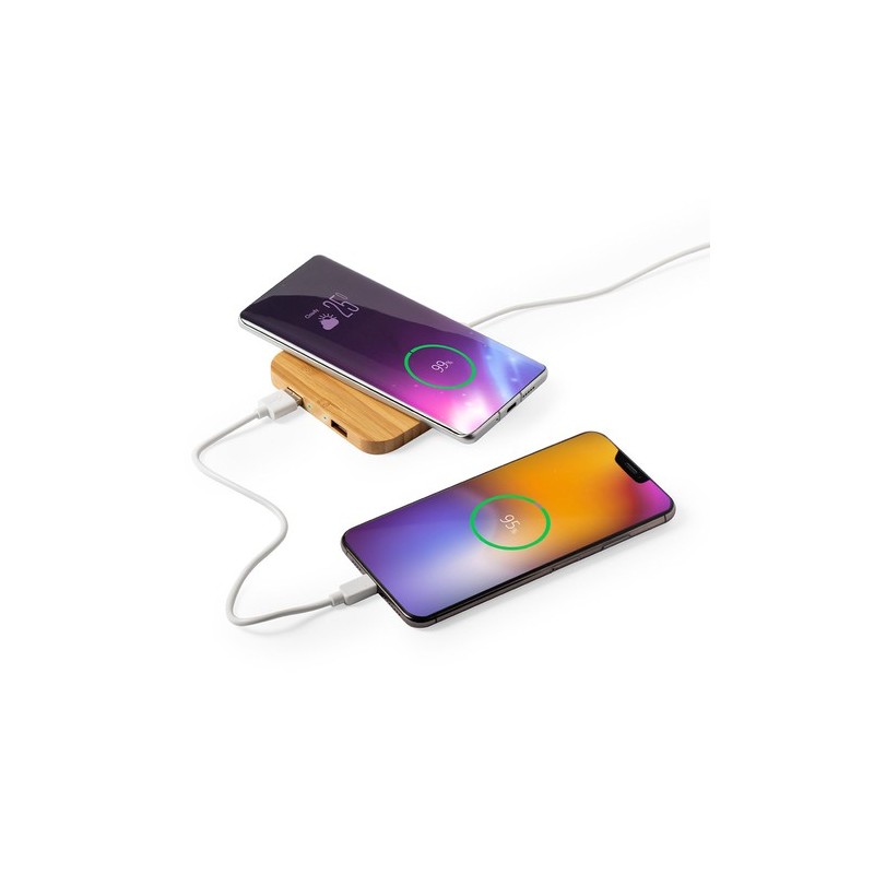 Chargeur Éco-Responsable Pratique Personnalisé Pas Cher Dumiax Matières : bambou Couleurs : naturel goodies publicitaire événeme