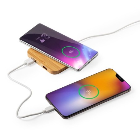 Chargeur Éco-Responsable Pratique Personnalisé Pas Cher Dumiax Matières : bambou Couleurs : naturel goodies publicitaire événeme