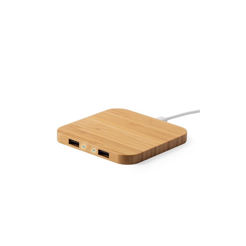 Chargeur Éco-Responsable Pratique Personnalisé Pas Cher Dumiax Matières : bambou Couleurs : naturel marquage laser ultra précis