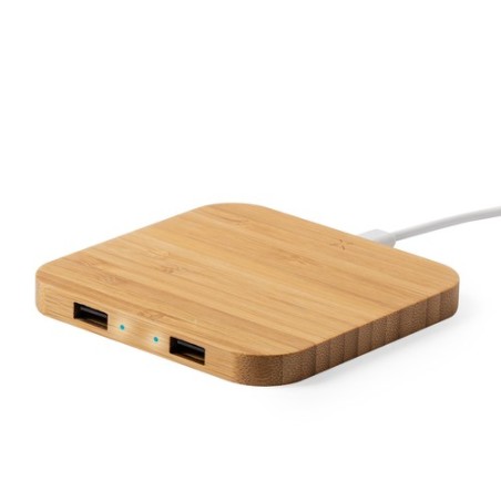 Chargeur Éco-Responsable Pratique Personnalisé Pas Cher Dumiax Matières : bambou Couleurs : naturel marquage laser ultra précis
