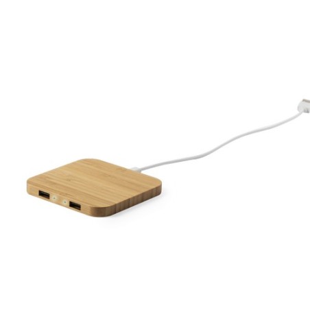Chargeur Éco-Responsable Pratique Personnalisé Pas Cher Dumiax Matières : bambou Couleurs : naturel cadeau collaborateur premium