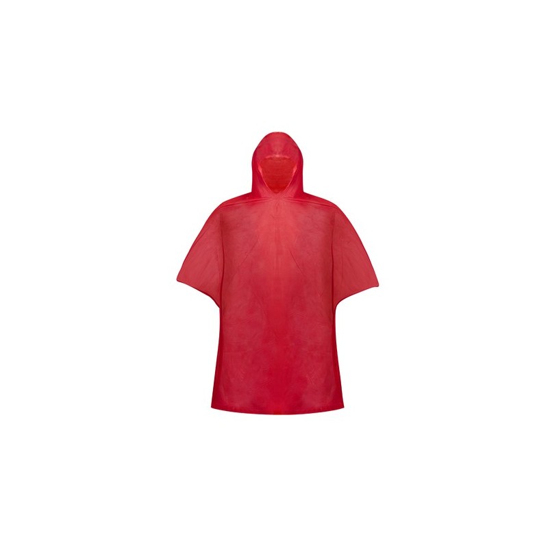 Poncho personnalisé imperméable et pratique Montello Matières : PVC Couleurs : rouge