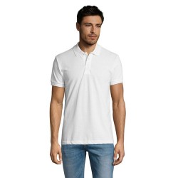 Polo personnalisé homme en polycoton 200g - PRIME MEN Matières : PET Taille textile : S Couleurs : blanc personnalisation rapide
