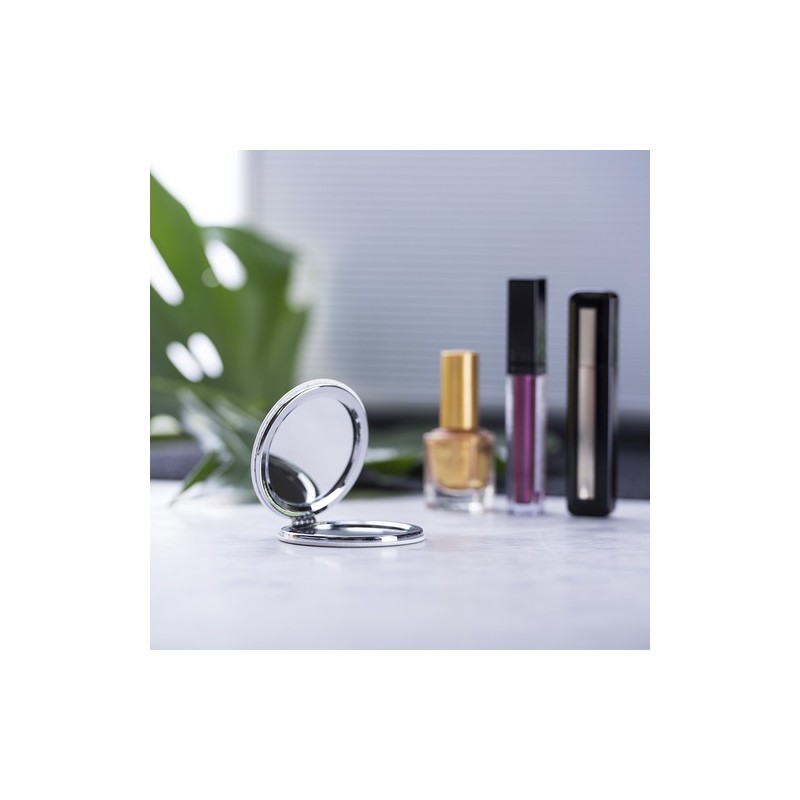 Miroir de Poche Personnalisé Élégant pas cher Plumiax Matières : PU Couleurs : blanc impression haute définition
