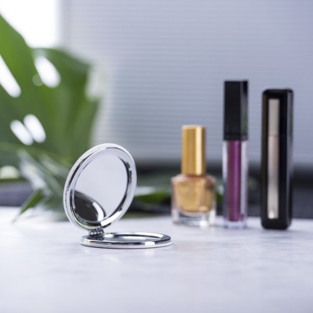 Miroir de Poche Personnalisé Élégant pas cher Plumiax Matières : PU Couleurs : blanc impression haute définition