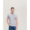 Polo personnalisé homme en polycoton 200g - PRIME MEN Matières : PET Taille textile : S Couleurs : gris chiné marquage laser ult