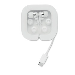 Écouteurs Confortables en Silicone Performants - MUSISOFT C Matières : ABS Couleurs : blanc objet promotionnel éco-responsable