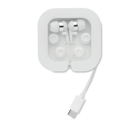 Écouteurs Confortables en Silicone Performants - MUSISOFT C Matières : ABS Couleurs : blanc objet promotionnel éco-responsable