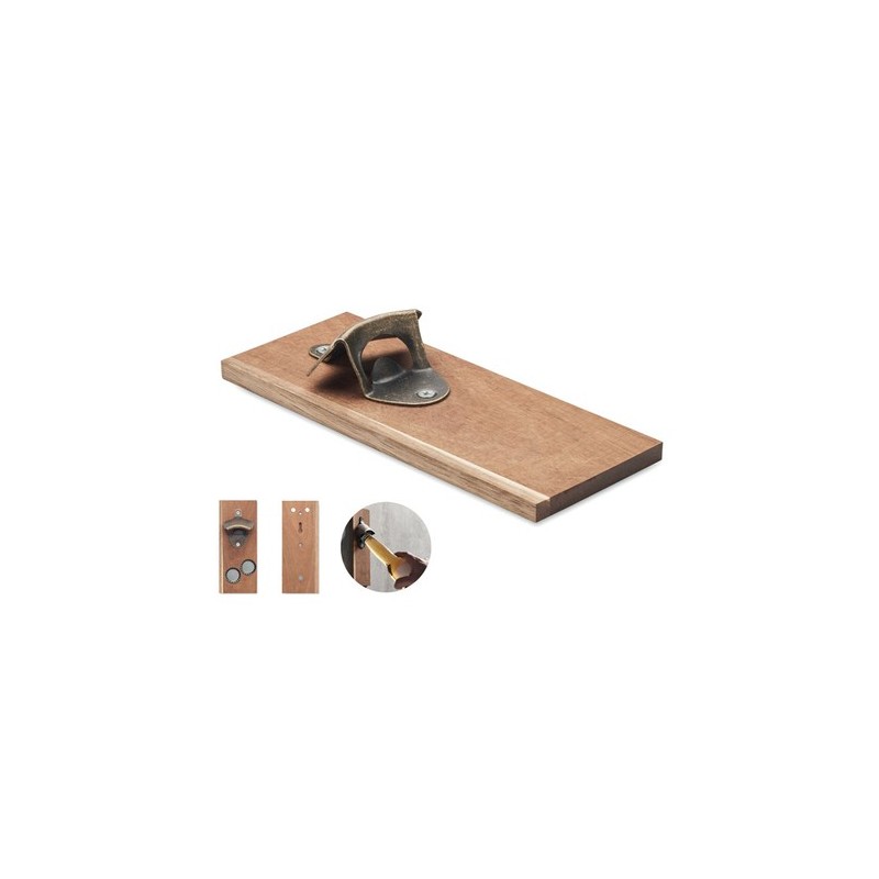 Décapsuleur mural OPEN IT en bois d'acacia