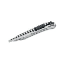 Cutter rétractable en aluminium pratique personnalisé - TRACTA Matières : aluminium Couleurs : argenté