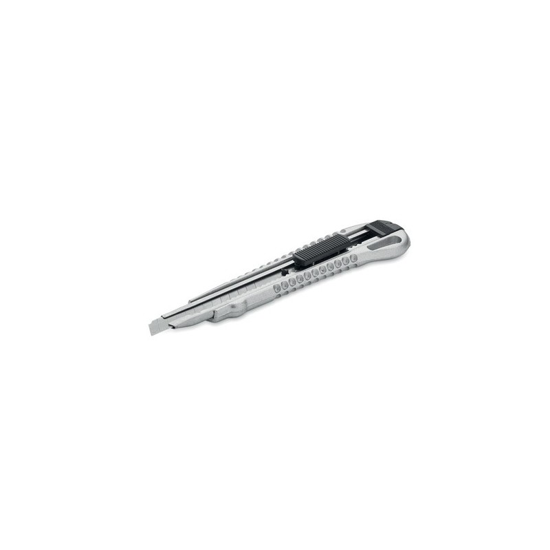 Cutter rétractable en aluminium pratique personnalisé - TRACTA Matières : aluminium Couleurs : argenté