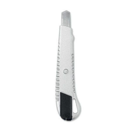 Cutter rétractable en aluminium pratique personnalisé - TRACTA Matières : aluminium Couleurs : argenté personnalisable avec votr