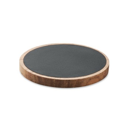 Chargeur sans fil  15W en acacia - ACAWAI Matières : bois Couleurs : noir cadeau entreprise pas cher