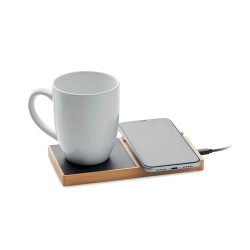 Chargeur sans fil pratique et personnalisé chauffe-mug - SIBIT Matières : bambou Couleurs : bois 2