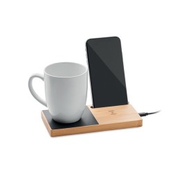 Chargeur sans fil pratique et personnalisé chauffe-mug - SIBIT Matières : bambou Couleurs : bois impression haute définition