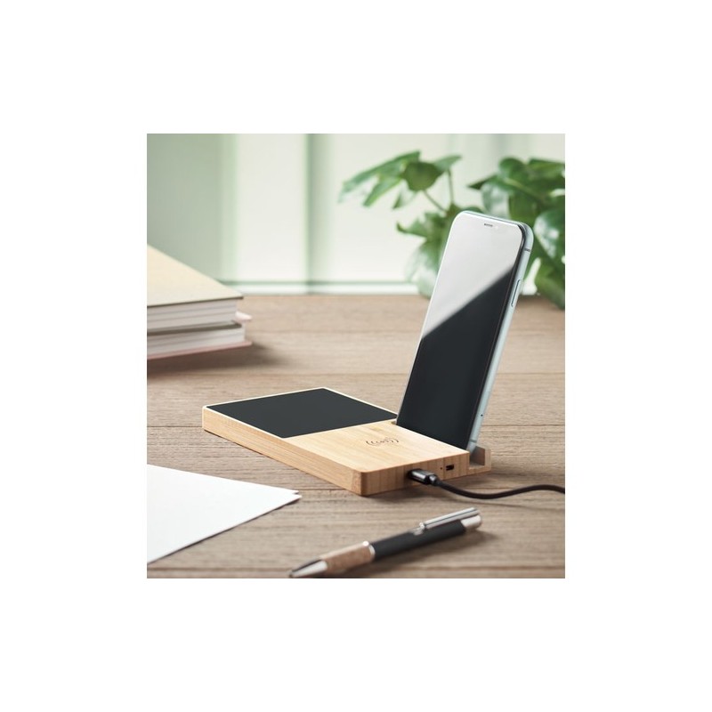 Chargeur sans fil pratique et personnalisé chauffe-mug - SIBIT Matières : bambou Couleurs : bois livraison express 24h 48h