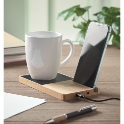 Chargeur sans fil pratique et personnalisé chauffe-mug - SIBIT Matières : bambou Couleurs : bois personnalisation rapide en Fran