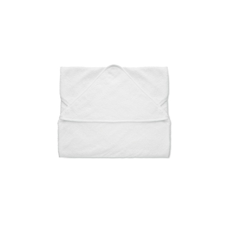 Cape de bain personnalisée en coton - HUGME Matières : coton Couleurs : blanc