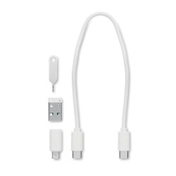Câbles de charge personnalisés 9 en 1 - SUPABLE Matières : ABS Couleurs : blanc goodies publicitaire événementiel