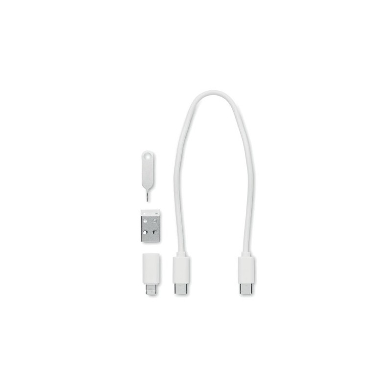 Câbles de charge personnalisés 9 en 1 - SUPABLE Matières : ABS Couleurs : blanc goodies publicitaire événementiel